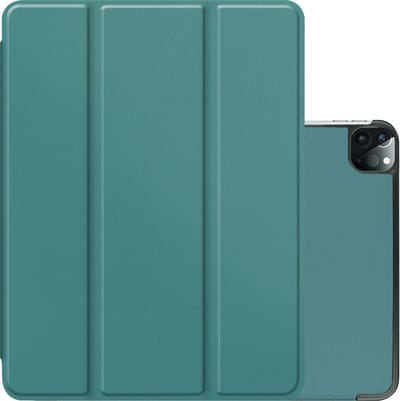 Hoes - Geschikt voor Apple iPad Pro (2022) - 12.9 inch - Dun & Stevig - Trifold Bookcase - Hard Cover - Hardcover Book Case - Tablet Hoesje - Donkergroen