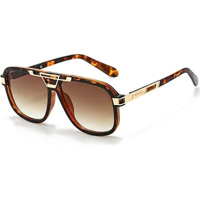 Nieuwe Modieuze Grote Montuur Dames Zonnebril Kleurverloop UV400 Metaal Decoratieve Stijlen Trendy Accessoires brown