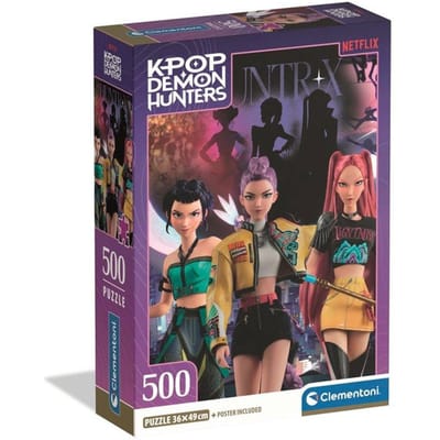 Clementoni - K-Pop Demon Hunters - Puzzle 500 Pieces - Puzzle enfant - Rumi, Mira et Zoey - Des 8 ans - Netflix