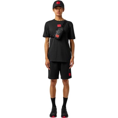 Hugo Diragolino T-shirt voor heren met logo op de borst (Zwart)