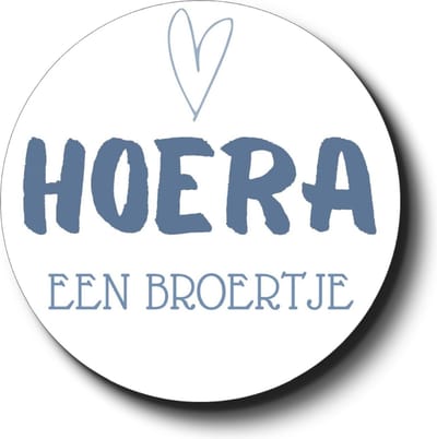 20 x Sluitsticker Hoera Een Broertje Stickervel | Blauw Wit | 40 mm | Geboorte Sticker | Sluitzegel | Sticker Geboortekaart Jongen | Baby nieuws | Trakteren Broer Zus Basisschool Kinderdagverblijf