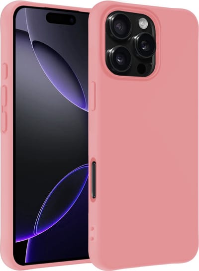 Hoesje - Geschikt voor Apple iPhone 16 Pro - Sterk & Shockproof - Siliconen Case - Hoes Cover - Telefoonhoes - Lichtroze