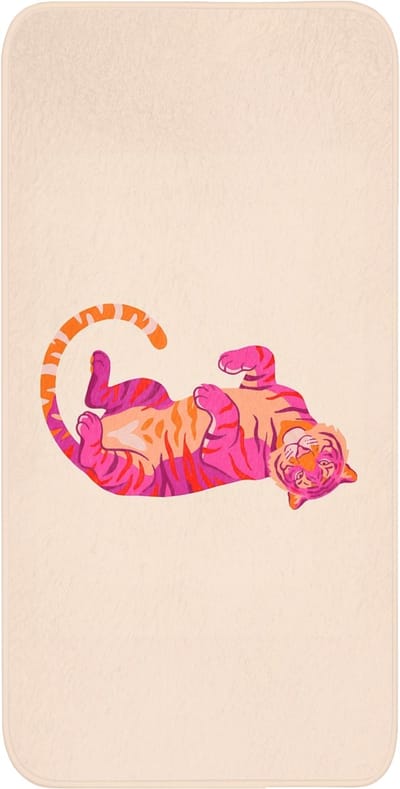 WC mat 60x120 cm - Antislip - Tijger - Roze - Oranje - Toiletmat - Vloermat - Douchemat - Toilet tapijt - Toiletmatten