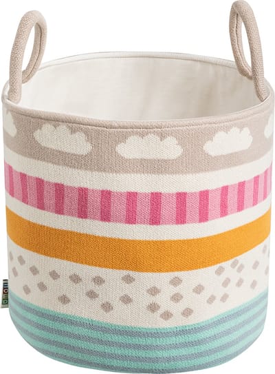 howa Speelgoedmand "be happy" Opbergmand Kinderkamer Kinderen Speelgoedopberger Ø 26 cm, H-28 cm 8905