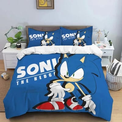 3D Cartoon Spel Egel Dekbed Beddengoed Set Dekbedovertrek Bed Set Dekbedovertrek Kussensloop King Queen Size Beddengoed Set EU Single(135*200cm)3pcs