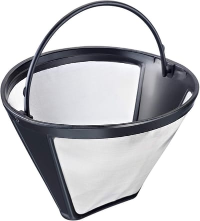 Famanu Herbruikbare koffiefilter, voor 8 tot 12 kopjes koffie, filtermaat 4, roestvrij staal, Kaffee, 24432260