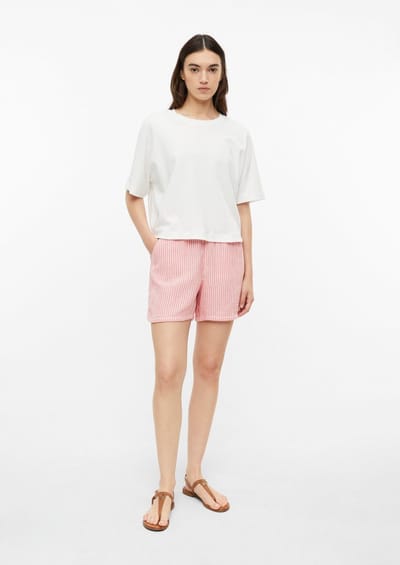 Gestreepte wijde beenbroek met elastische taille en zijzakken voor vrouwen s.Oliver