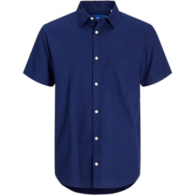 Jack & Jones Overhemd Jorvarenna Dobby Shirt Ss 12271109 Ocean Cavern Mannen Maat - L