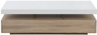 Vente-unique Salontafel FELIX - 2 lades - Mdf - Kleuren: eiken en wit