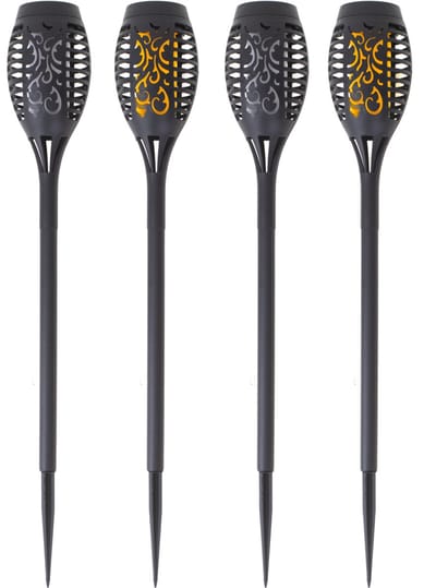Solar Tuinfakkels - 4 stuks - 49,5cm - Tuinverlichting op zonne-energie - Kerstverlichting buiten - Solar tuinverlichting - Tuinlantaarns - Padverlichting - LED - Buitenverlichting