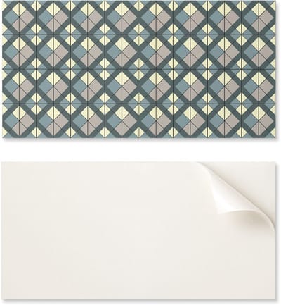 Zelfklevend vinylpaneel voor een tienerkamer, 100x50 cm, geometrisch ruitpatroon.