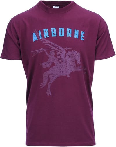 Fostex Garments - T-shirt Airborne Pegasus (kleur: Maroon / maat: S)