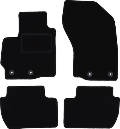 Zwarte velours vloermatten voor: Mitsubishi Outlander II crossover (2006-2013)