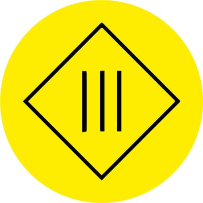 Elektrische veiligheidsklasse 3 sticker - vel 20 mm - 20 per vel