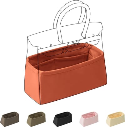 Handtas Organizer voor Birkin 20/25/30/35/40/45/50, Zijdeachtige Binnenzak, Handtas Inlegger, Perfecte Bescherming en Indeling