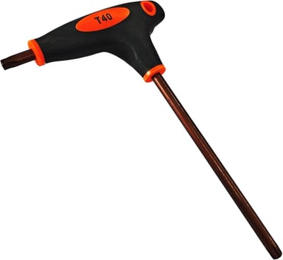 Torx Schroevendraaier - T-sleutel Veiligheid - Huisreparatie Onderhoud - S2 Staal T-handgreep - T40 Dubbelzijdig - Rood