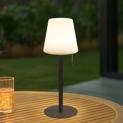 Lindby - Terraslampen - CCT - 1licht - IJzer, aluminium, kunststof - H: 45 cm - donkerbruin, wit - Inclusief lichtbron