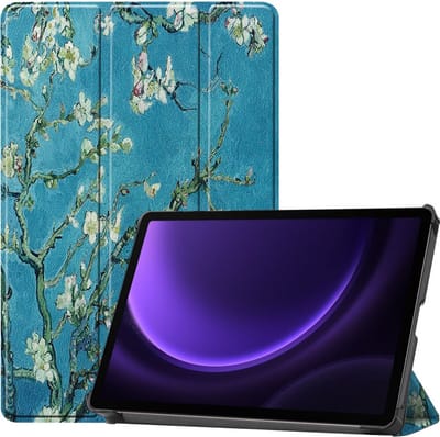 Coverup Tablethoes geschikt voor Samsung Galaxy Tab S10 FE / S9 FE Hoesje - Tri-Fold Book Case met Wake/Sleep - Bloesem