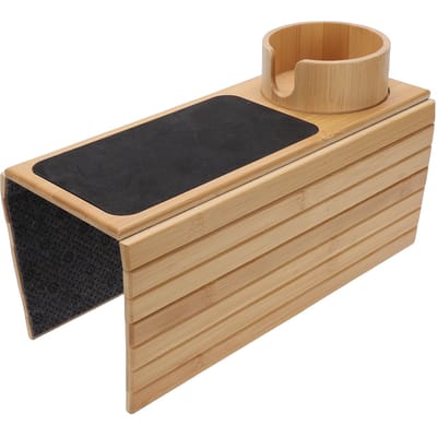 Sofa Armleuning Tray met Bekerhouder Opvouwbaar Anti-Slip Bank Telefoonhouder Tray Sofa Fauteuil Tafel voor Afstandsbediening Snacks black