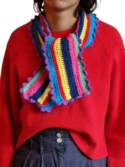 Toetie & Zo Handgemaakte Sjaal - Bohemian - Multicolor - Katoen - Groen - Roze - Blauw - Geel - Paars