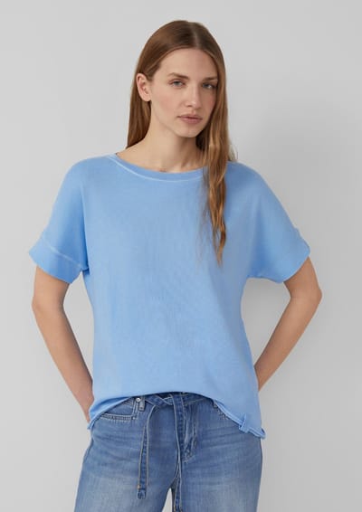 s.Oliver - female - Relaxed T-shirt met kledingstukverf en open zoom
