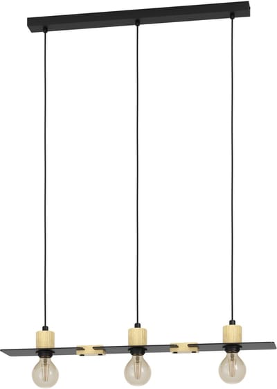 EGLO Bramerton Hanglamp - E27 - 81 cm - Zwart|Bruin