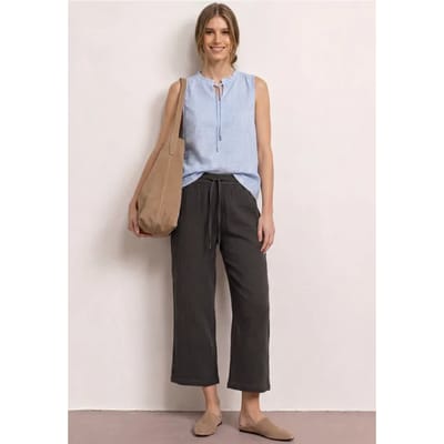 7/8 Wide Legs mousseline broek in Loose Fit