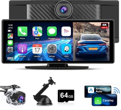 Cestovet Carplay scherm 10.26 inch - Ingebouwde Dashcam - Navigatiesysteem auto geschikt voor Apple Carplay & Android Auto - Touchscreen - Incl 64GB SD-kaart - Achteruitrijcamera