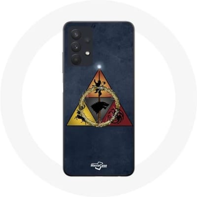 Coque pour Samsung Galaxy A32 5G Game of Thrones Saison 8 Le Trône de Fer Triangle Logo Baratheon Lannister Stark et Targaryen - Ma