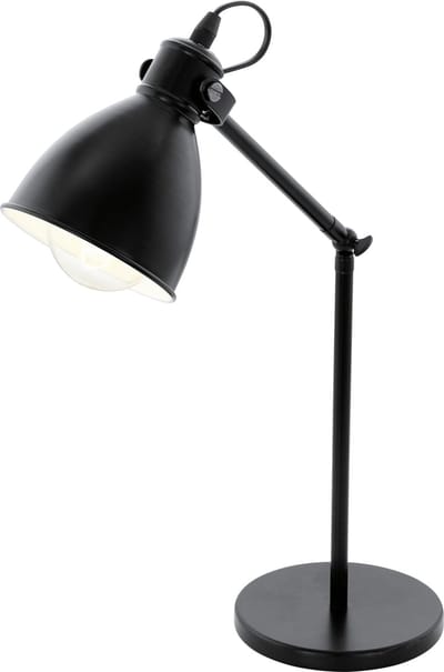 EGLO Priddy Tafellamp - E27 - 42,5 cm - Zwart/Wit