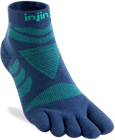 Injinji Women's Ultra Run Mini-Crew - Diep blauw/Groen - 40-45