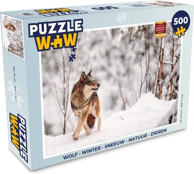 Puzzel Wolf - Winter - Sneeuw - Natuur - Dieren - Legpuzzel - Puzzel 500 stukjes