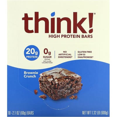 Pense!, Barre Hyperprotéinée, Brownie Croustillant, 10 barres, 60g (2,1 oz) chaque