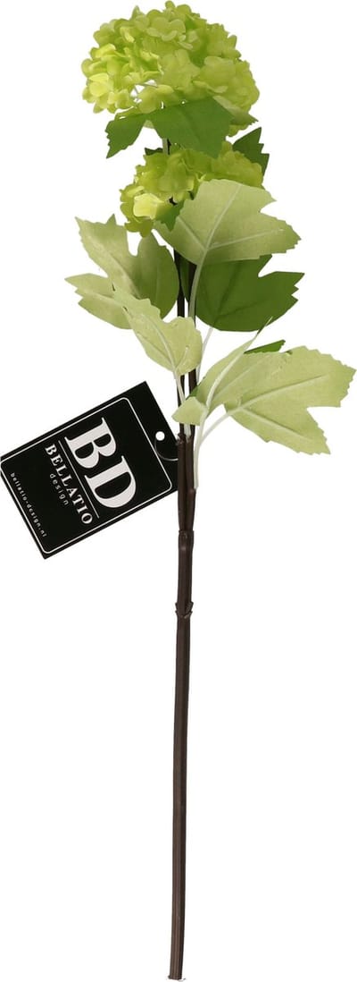 Bellatio Design Kunstbloem Viburnum / sneeuwbal Roseum - 50 cm - groen - losse steel - kunst zijdebloemen