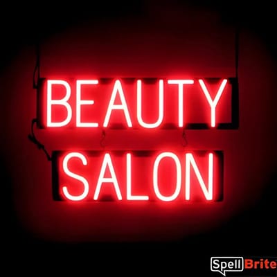 BEAUTY SALON - Lichtreclame Neon LED bord verlicht | SpellBrite | 61 x 38 cm | 6 Dimstanden - 8 Lichtanimaties | Reclamebord neon verlichting
