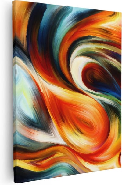 Artaza Canvas Schilderij Abstracte Kunst - 40x50 cm - Muurdecoratie Woonkamer - Wanddecoratie Kleurrijk - Kamer Accessoires