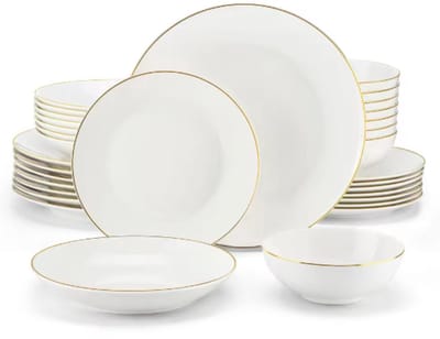 Luxora Dinerborden – Serviesset – 8 persoons – 32 delig – Wit Keramisch – Kleine Borden – Geschikt voor oven