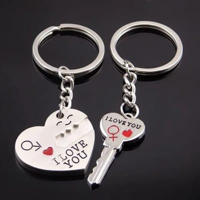 Go Go Gadget - "Valentijnscadeau voor Koppels: Hartje & Sleutel Sleutelhanger | I Love You | Valentijnsdag"