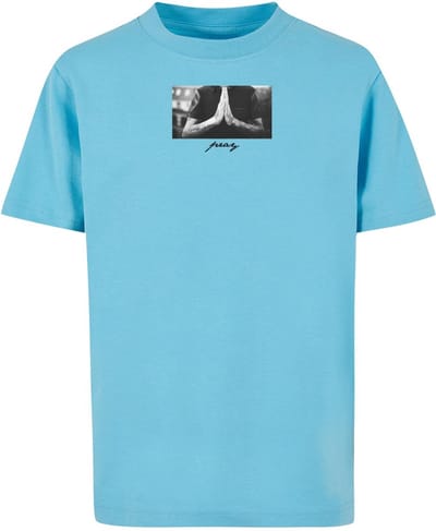 Mister Tee - Kids Pray Kinder T-shirt - Kids 110/116 - Blauw