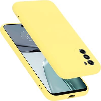 Cadorabo Hoesje geschikt voor Motorola MOTO G62 5G in LIQUID GEEL - Beschermhoes gemaakt van flexibel TPU silicone Case Cover