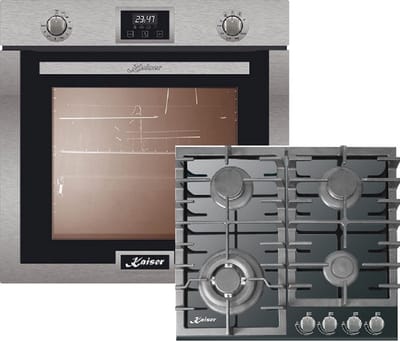 Kaiser - inbouwoven - EG 6372 - incl. gaskookplaat KCG 6383 - kookplaat - 60 cm - inbouwgasoven met 1-voudige telescoopgeleider - zelfreinigend - 79L