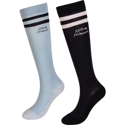 Kentucky Horsewear - Sokken stripes set of 2 marine/lichtblauw 35/40