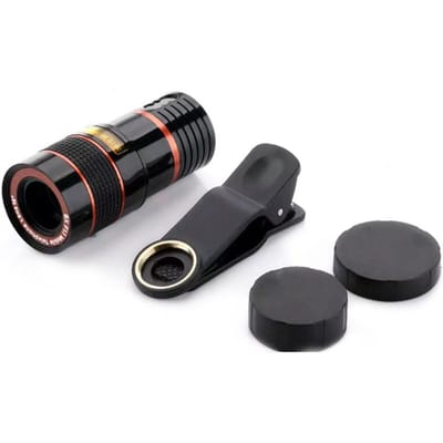 Mobiele Telefoon Camera Lens Kit Universele 8x Monoculair Telescoop Mobiele Zoomlens voor de Meeste Smartphones zwart