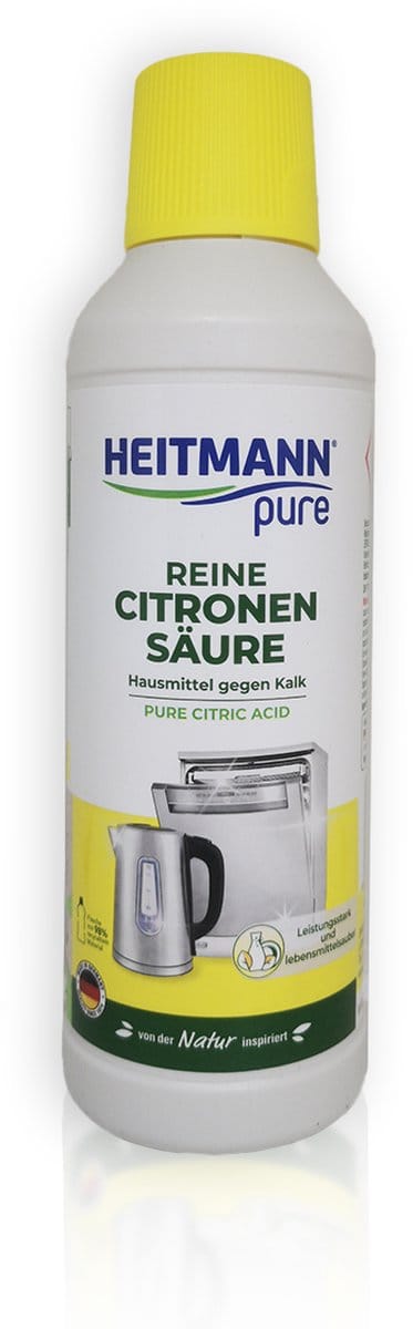 HEITMANN pure Ontkalker- Citroenzuur ontkalker, Natuurvriendelijk Schoonmaakmiddel voor Keuken & Badkamer, vloeibaar, 1x 500 ml