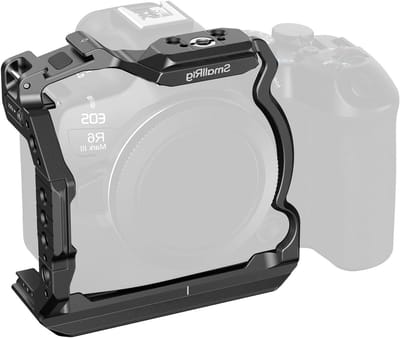 Half Cage voor Canon R6 Mark II / R5 Mark II met HawkLock Quick Release Plate, NATO Rail en Driepuntsvergrendeling, Geschikt voor DJI RS 3 / RS 3 Pro / RS 4 / RS 4 Pro Gimbal, Ideaal voor Videoproductie en Fotografie