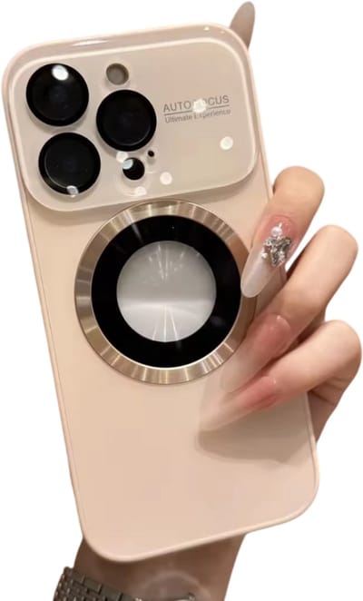 Telefoonhoesje met Camera Bescherming – Lens Protector Groot Venster – Magnetisch Design – Anti-Kras & Stofbestendig – Geschikt voor iPhone 15 Pro Max - Roze