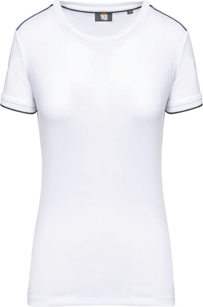 WK. Designed To Work Dames-t-shirt Day To Day korte mouwen WK3021 - White / Navy - 3XL