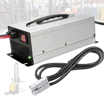 Acculader Heftruck - Batterijlader - Voertuigen Opladen - Intelligente 3-Fasen Lading - 12V tot 72V - Zilver