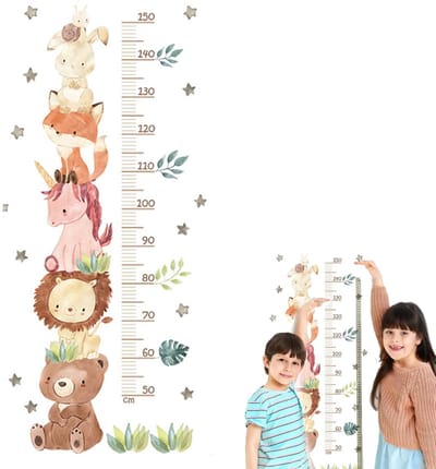 Dailygoods - Kinder Hoogtemeter Muurdecoratie met Bosdieren