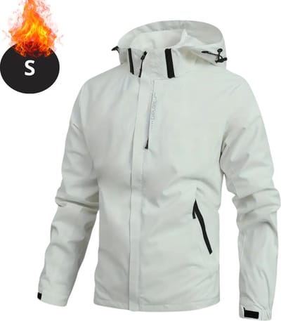 Nivard Windjas Voor Heren - Parka - Lente & Herfst - Jas - Volwassen - Windjack - Windbreaker - Outdoor - Wit - Maat S